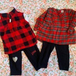 Christmas Red Plaid Carters Lot
